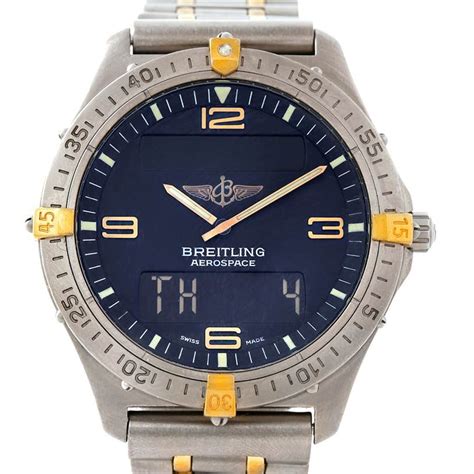 breitling old analog digital watch titanium quartz|Breitling titanium aerospace watches for.